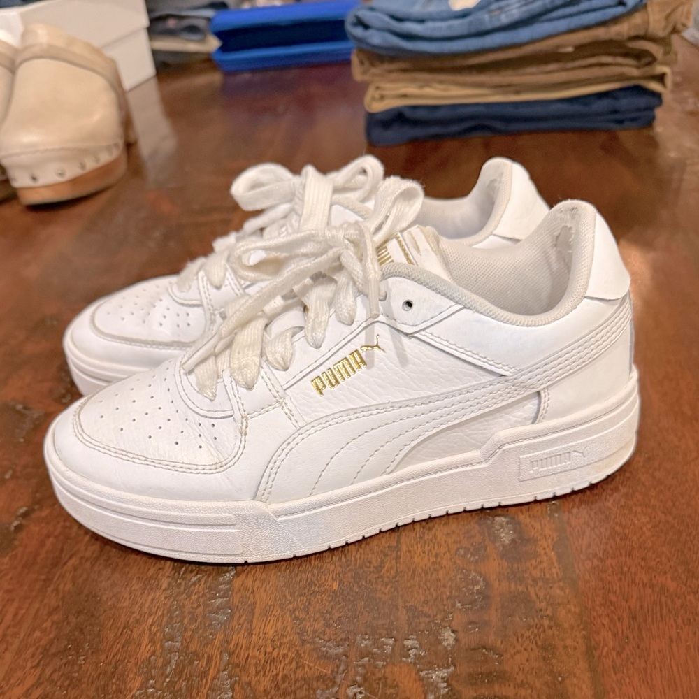 END OF SUMMER SALE: Puma CA Pro Classic Big Kids White Sneakers